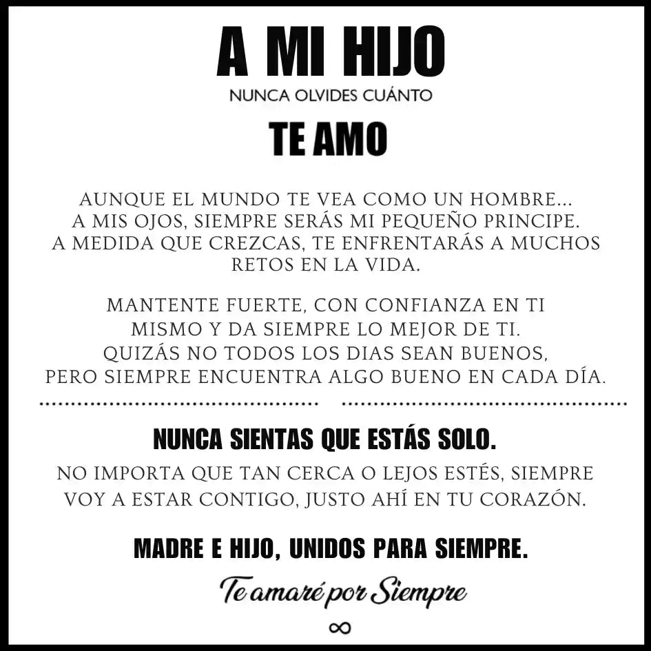 Pulsera de Cuero + Símbolo Amor Infinito | Regalo ideal para tus hijos